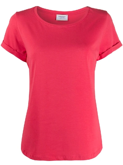 Shop Snobby Sheep Curved-hem T-shirt In Pink