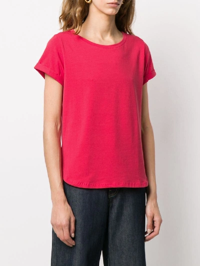 Shop Snobby Sheep Curved-hem T-shirt In Pink