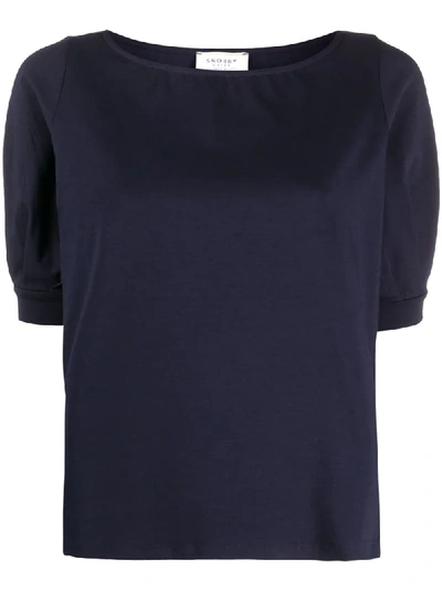 Shop Snobby Sheep Boat-neck T-shirt In Blue