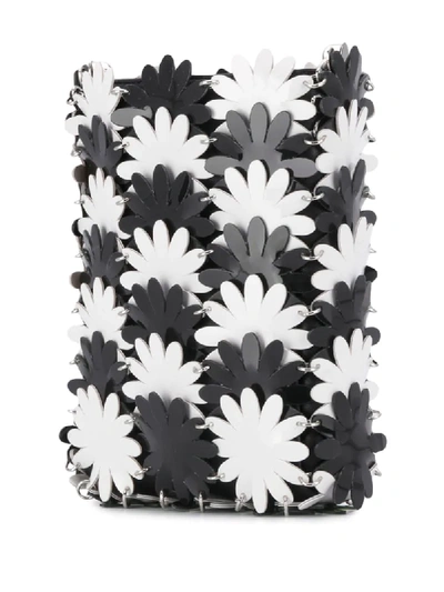 Shop Rabanne Mini-tasche Mit Blumenmuster In Black