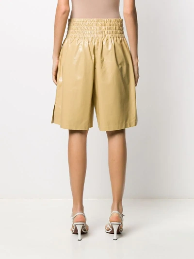 Shop Bottega Veneta Elasticated Waist Knee-length Shorts In Yellow
