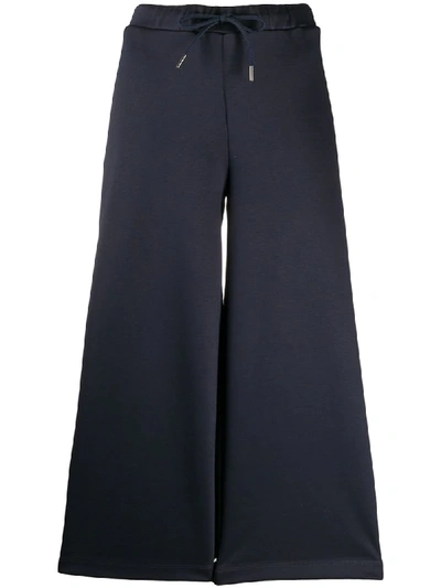 Shop Fay Wide-leg Track Pants In Blue