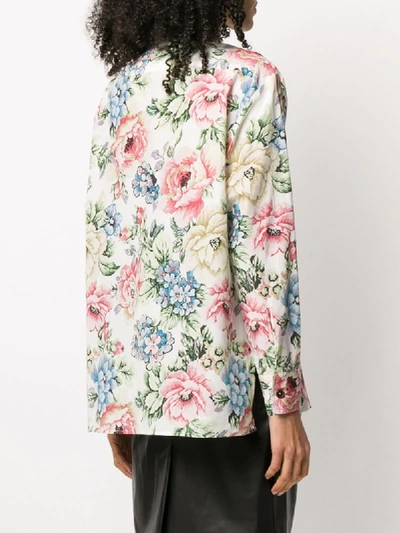 Shop Erika Cavallini Floral-print Shirt In White