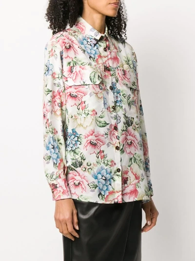 Shop Erika Cavallini Floral-print Shirt In White