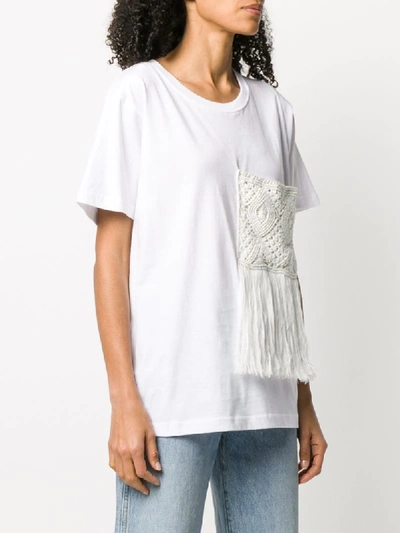 Shop Erika Cavallini Crochet Pocket T-shirt In White