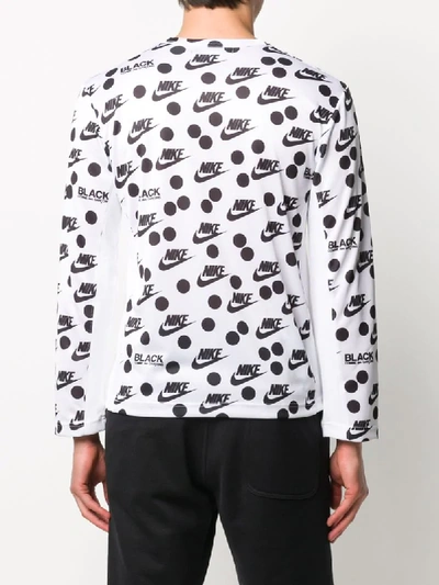 Shop Comme Des Garcons Black X Nike Print Long Sleeve Top In White
