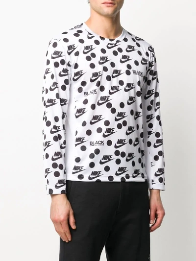 Shop Comme Des Garcons Black X Nike Print Long Sleeve Top In White