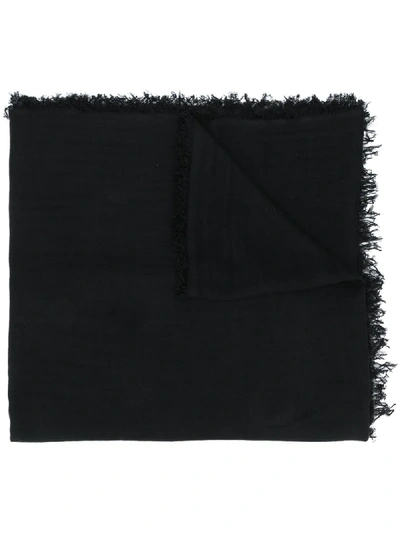 Shop Ann Demeulemeester Frayed Edge Cashmere Scarf In Black