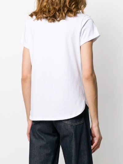 Shop Snobby Sheep Curved-hem T-shirt In White