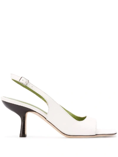 Shop By Far Slingback Open-toe Sandals In White