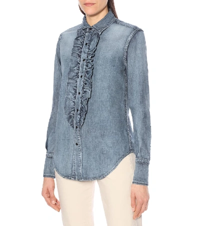 Shop Saint Laurent Denim Shirt In Blue