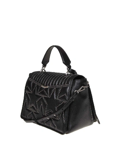 Shop Jimmy Choo Helia Handle Leather Handle Bag In Black Leather