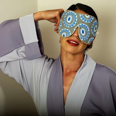 Shop Holistic Silk Limited Edition Eye Mask Tallentire House Byzantine Blue