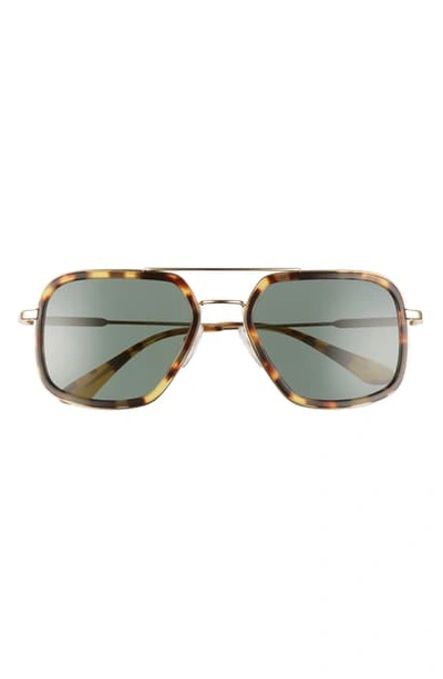 Shop Prada 54mm Square Aviator Sunglasses In Brown/ Green Solid