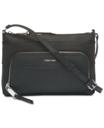 Calvin Klein Walnut Lily Key Item Saffiano Crossbody Bag