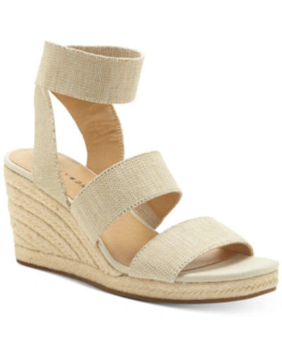 Shop Lucky Brand Women's Mindara Wedges Sandals Women's Shoes In Natural