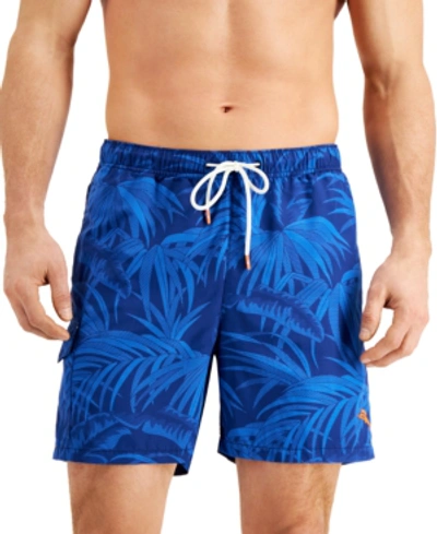 Shop Tommy Bahama Men's Naples Desert Fronds Upf 30 Botanical-print 6" Swim Trunks In Monaco Blue