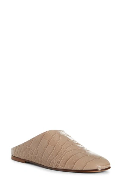 Shop Emme Parsons Glider Croc Embossed Mule In Cement Embossed Croc