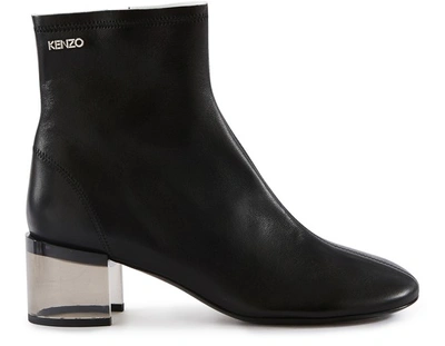 Shop Kenzo K-round High Heel Ankle Boots In Black