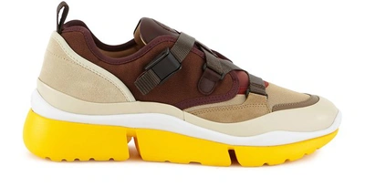 Shop Chloé Sonnie Sneakers In Burnt Mahogany