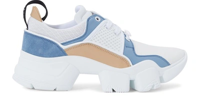 Shop Givenchy Jaw Low-top Sneakers In Blanc Bleu Clair