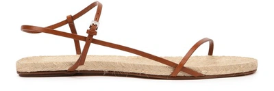 Shop The Row Bare Flat Leather Sandals In Ambra