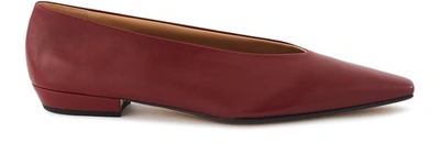 Shop Bottega Veneta Almond Flat Shoes. In Rabosello