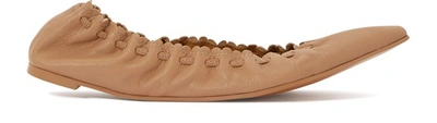 Shop See By Chloé Scallop Trims Ballet Pumps In Biscotto