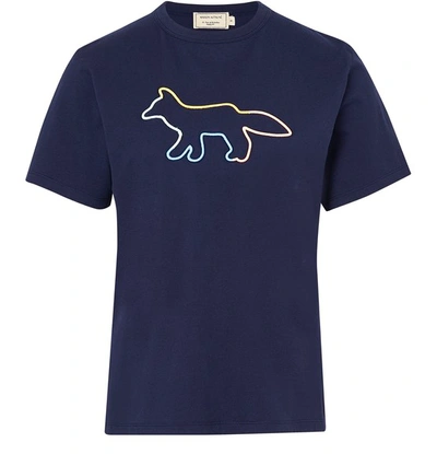 Shop Maison Kitsuné T-shirt In Navy