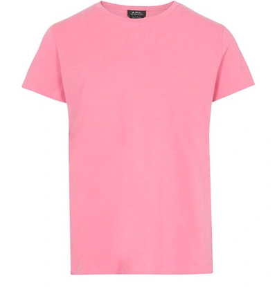 Shop Apc Heather T-shirt In Rose Vif