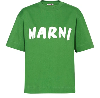 Shop Marni Logo T-shirt In Millet