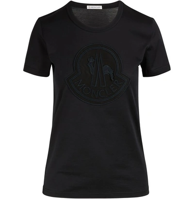 Shop Moncler Logo T-shirt In Black