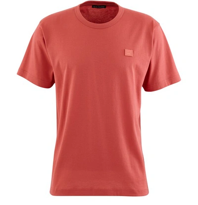 Shop Acne Studios Face Short Sleeved T-shirt In Pale Red