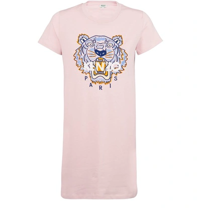 Shop Kenzo Tiger T-shirt Dress In Faded Pink