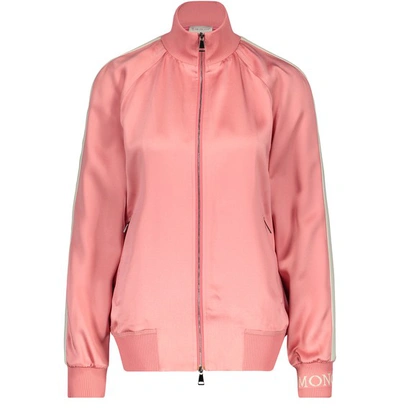 Shop Moncler Zippered Sweatshirt In Pink
