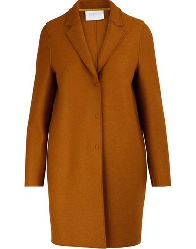 Shop Harris Wharf London Cocoon Coat In Felted Wool In Ginger Bread