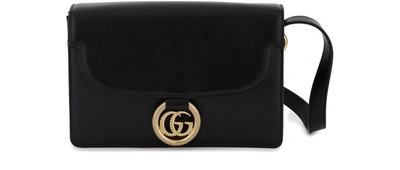Shop Gucci Gg Ring Small Shoulder Bag In Black