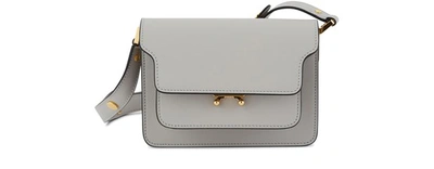 Shop Marni Trunk Mini-bag In Smooth Calfskin In Pelican