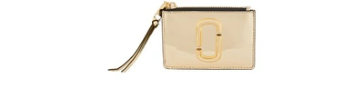 Shop Marc Jacobs Zip Wallet With Wrist Strap In Gold