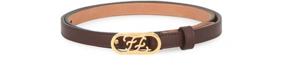 Shop Fendi Ff Karl Belt In Nocciola Oro Soft