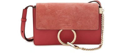 Shop Chloé Faye Bag In Scarlet Pink