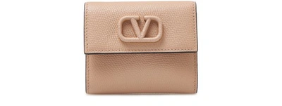 Shop Valentino Garavani - Mini Wallet In Rose Cannelle
