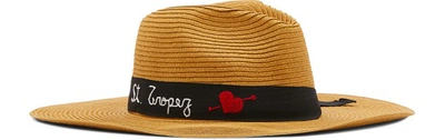 Shop Sensi Studio Embroidered Panama Hat In Beige/saint Tropez