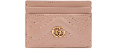 Shop Gucci Gg Marmont Cardholder In Porcelaine Pink Porcelaine Pink