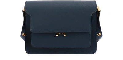 Shop Marni Trunk Bag In Smooth Calfskin In Orion Blue