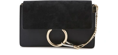 Shop Chloé Faye Small Shoulder Bag In Nr001 Black