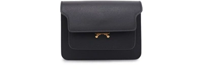 Shop Marni Trunk Mini-bag In Smooth Calfskin In Black