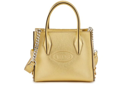 Shop Tod's Micro Alber Elbaz X  Shopping Bag In Oro Scuro