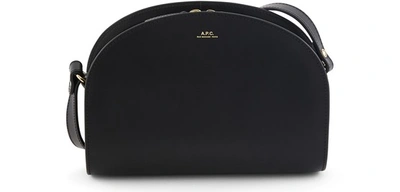 Shop A.p.c. Half-moon Bag In Smooth Leather In Noir