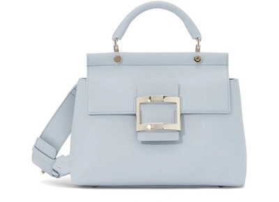 Shop Roger Vivier Viv' Tote In Celeste Polvere